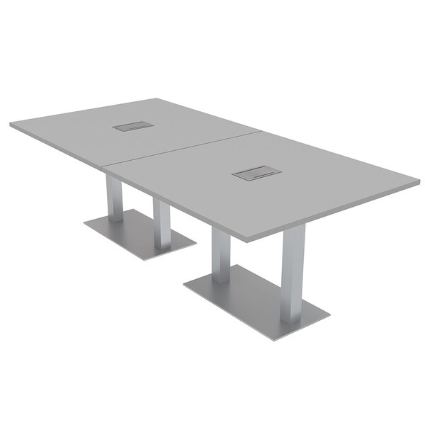 45 in W, 96 in L, 29 in H, Engineered Wood Top, Grey